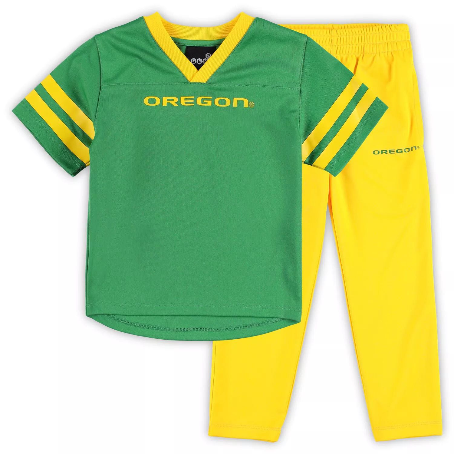 Зеленый/желтый комплект из джерси и брюк Oregon Ducks Red Zone для дошкольников Outerstuff