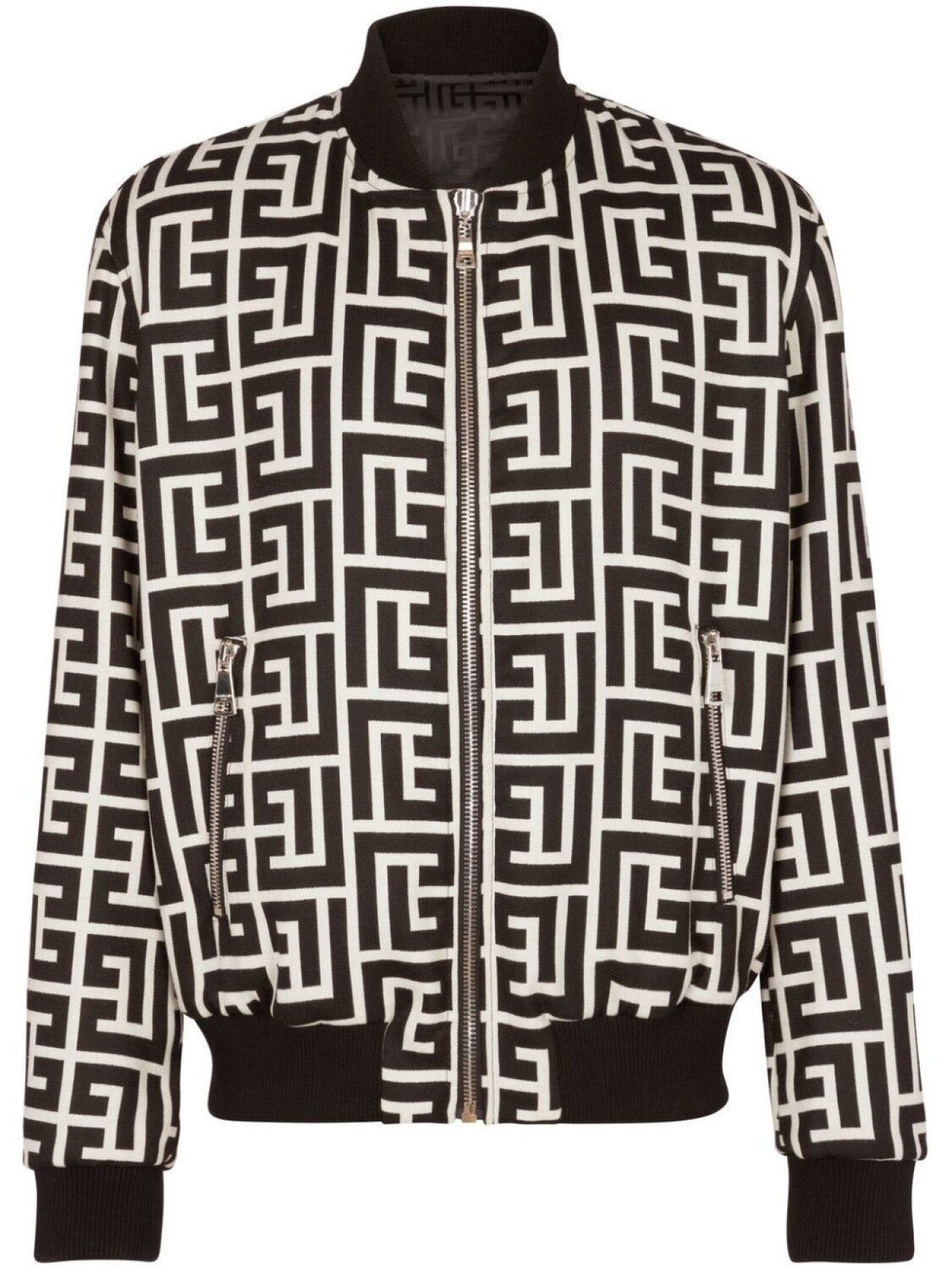 

Balmain monogram reversible wool bomber jacket, черный