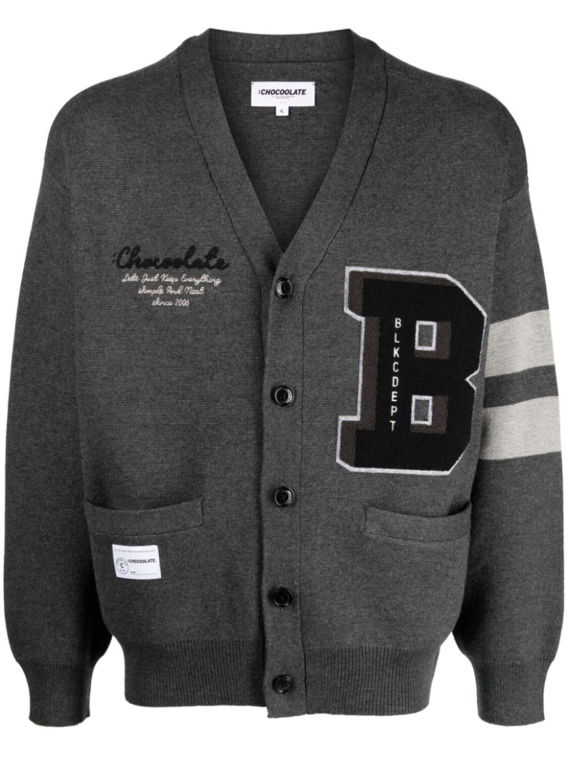 

Chocoolate logo-embroidered knitted cotton, серый