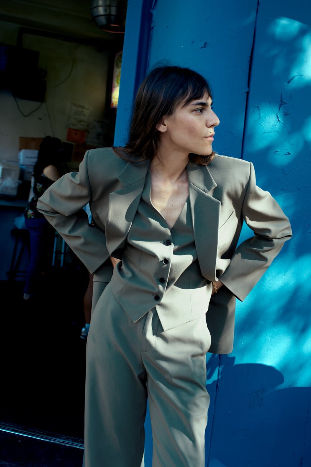 

Классический пиджак оверсайз Zw Collection ZARA, зеленый