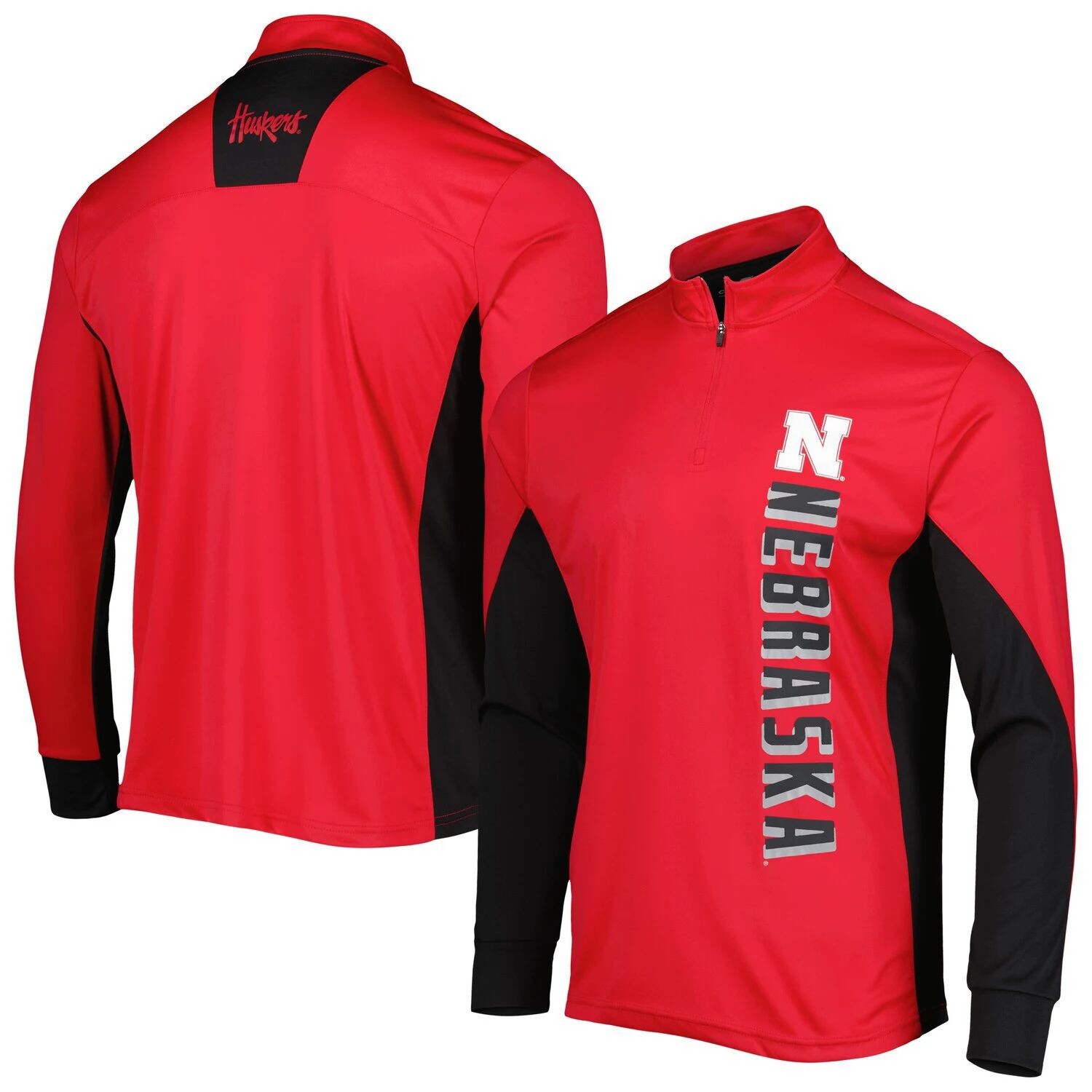 

Мужская ветровка с молнией четверти Scarlet Nebraska Huskers Bart Colosseum
