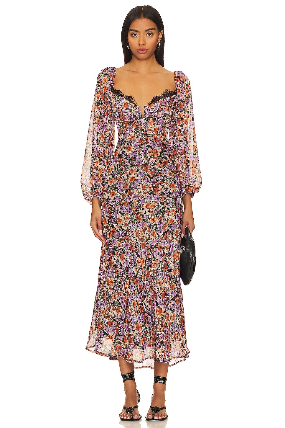 

Платье ASTR the Label Sylvie, цвет Orange & Purple Floral