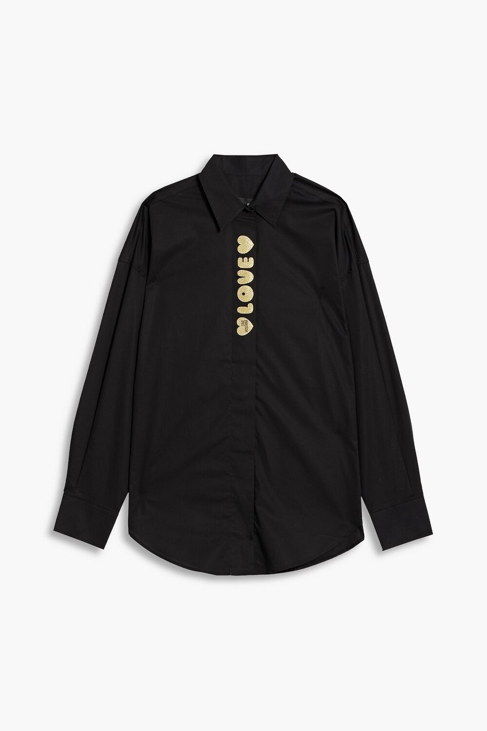 

Рубашка из поплина с аппликацией LOVE MOSCHINO, черный