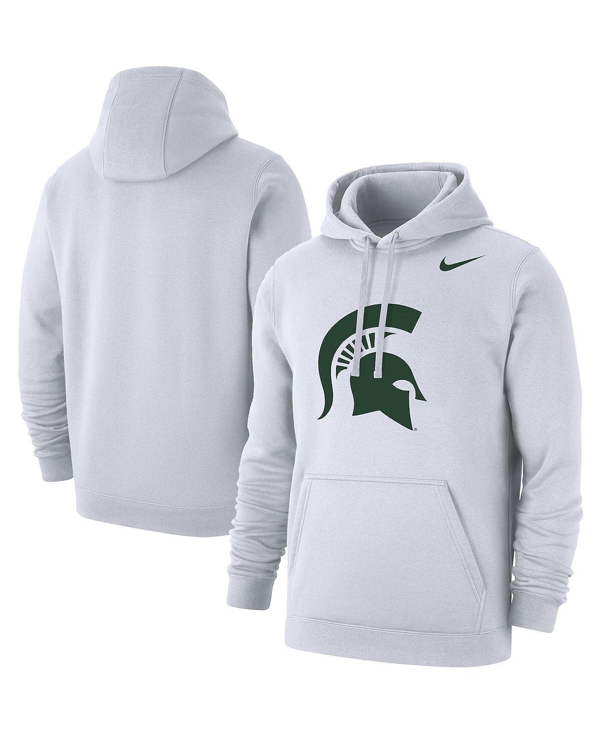 

Мужской белый пуловер с капюшоном и логотипом Michigan State Spartans Club Nike