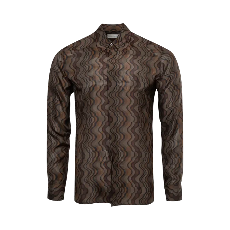 Рубашка Dries Van Noten Carvie 'Brown', коричневый