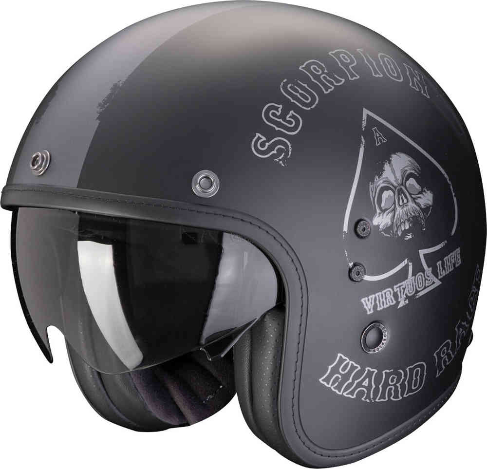 Belfast Evo Spade Jet Шлем Scorpion, черный матовый/серебристый