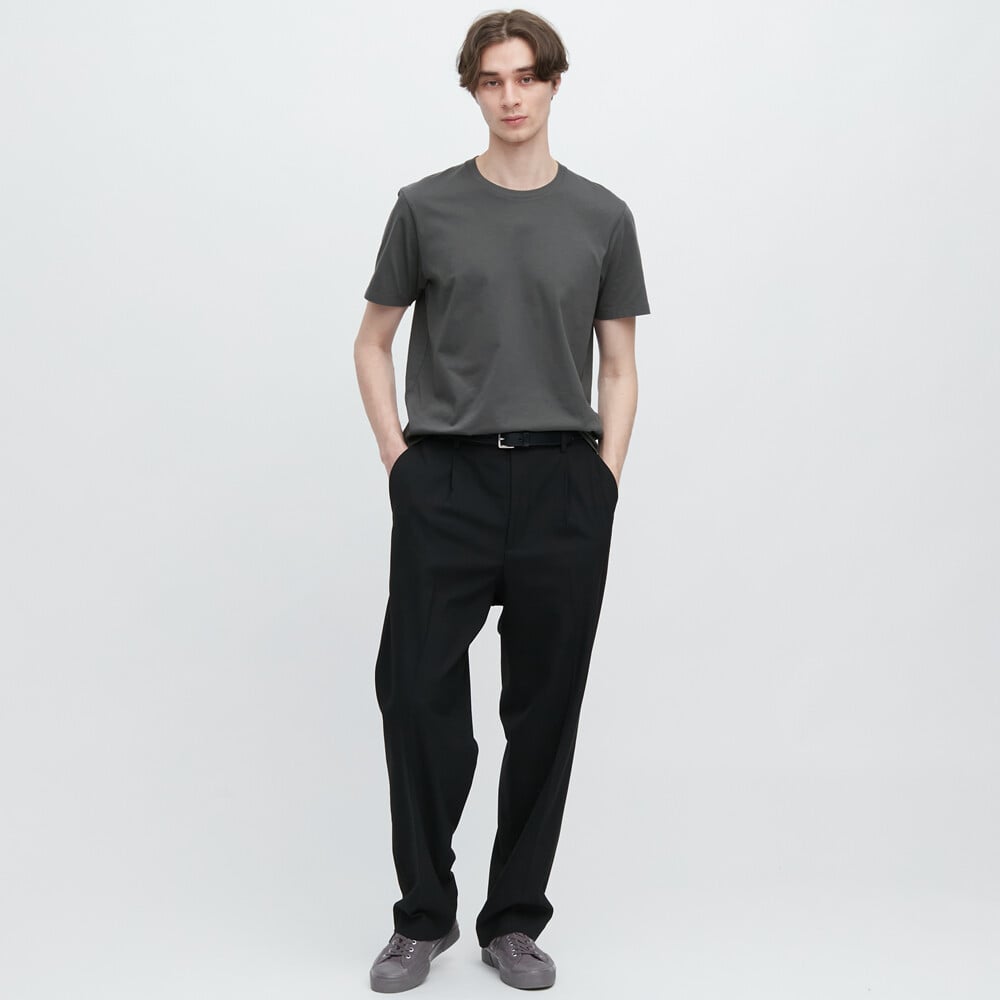 

Футболка Uniqlo Variety T Supima Cotton с круглым вырезом и коротким рукавом, сине-серый