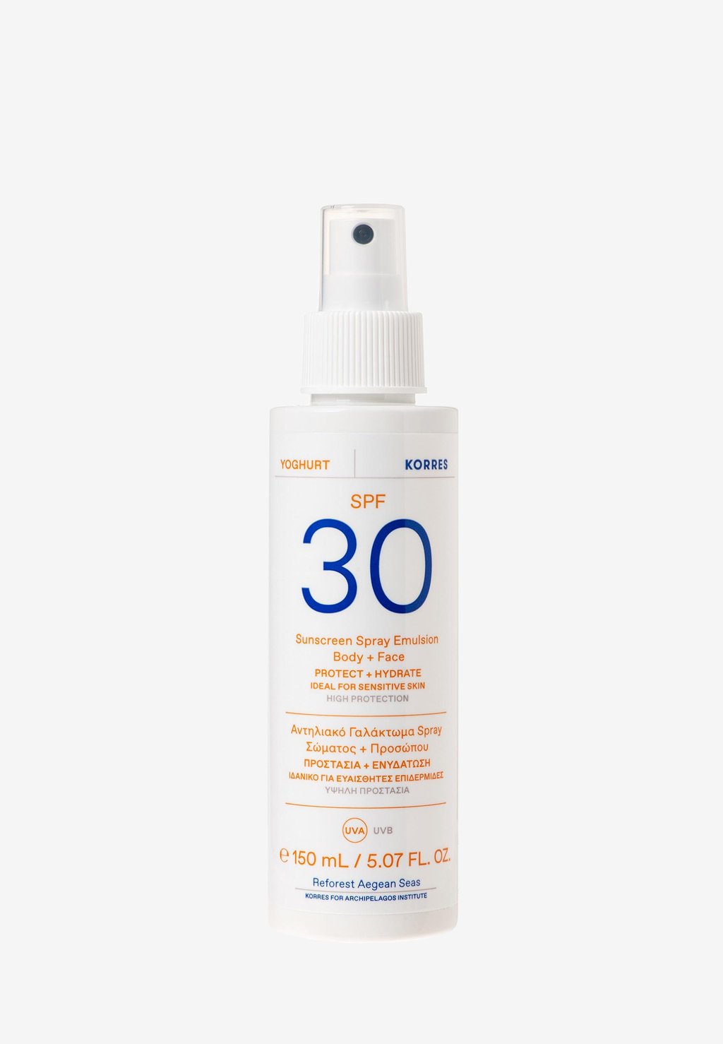 Солнцезащитный крем Yogurt Sunscreen Spray Emulsion Body + Face Spf30 KORRES