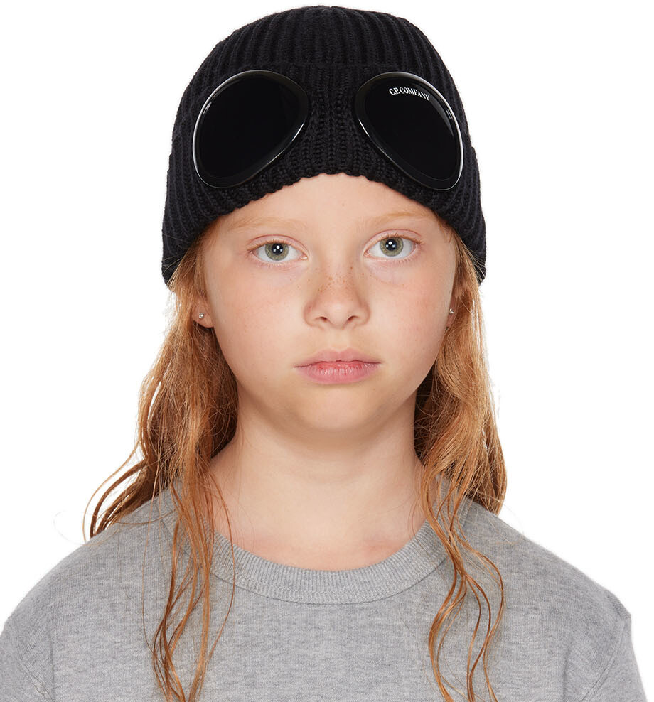 

Детская черная шапка с защитными очками, черная C.P. Company Kids