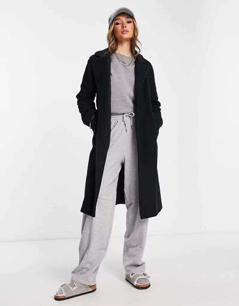 Helene Berman классическое черное двубортное пальто миди из смесовой шерсти