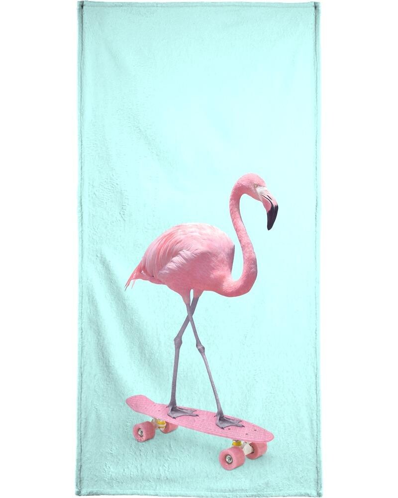 

Полотенце для ванной Juniqe Skate Flamingo, цвет Blau & Rosa
