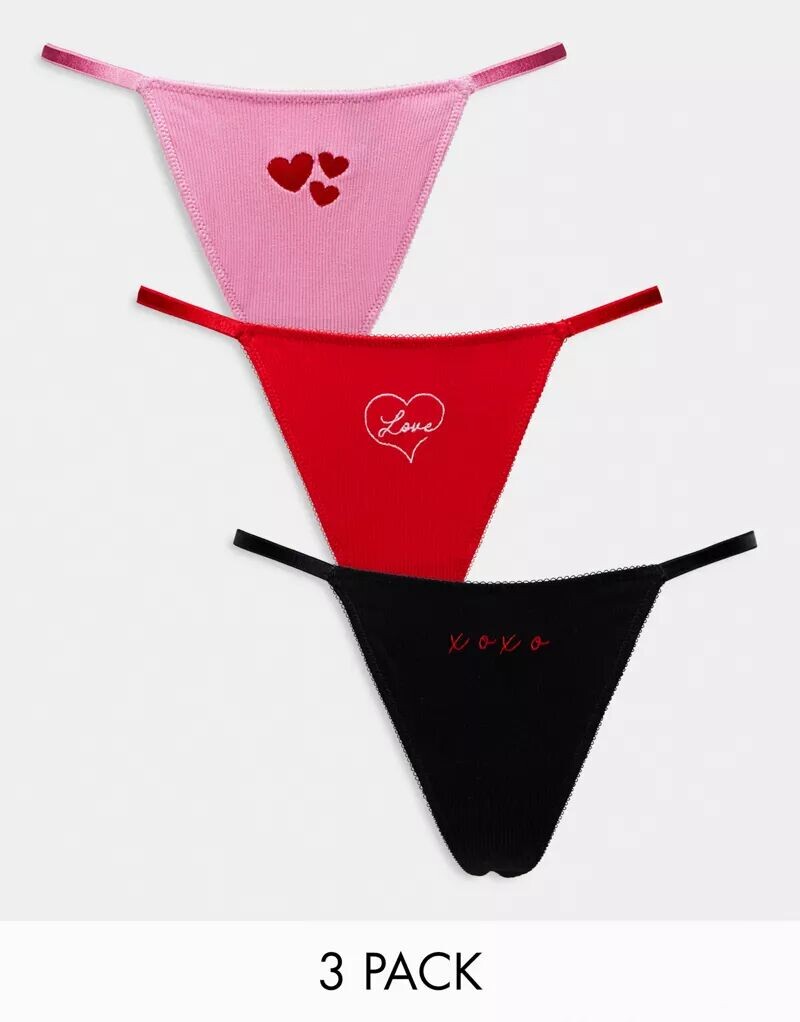 

Набор из трех стрингов Boux Avenue в нескольких цветах с оригинальными деталями