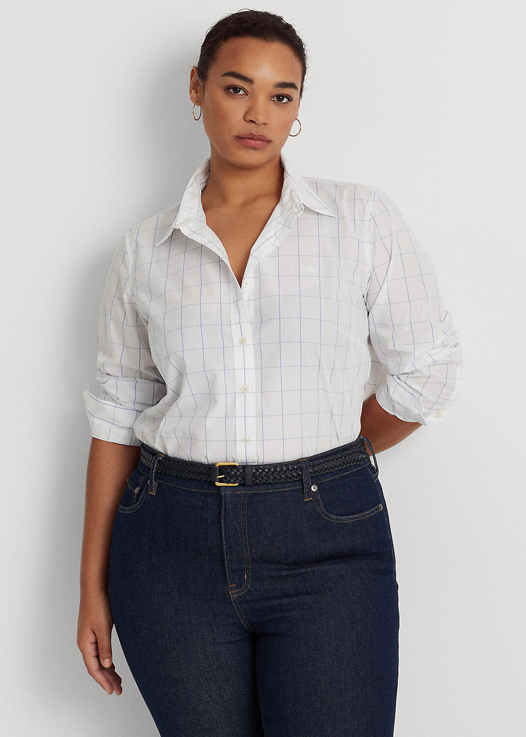 

Рубашка из хлопкового сукна Windowpane Ralph Lauren