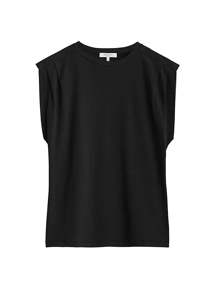 

Плиссированная майка Slub Rag & Bone, черный