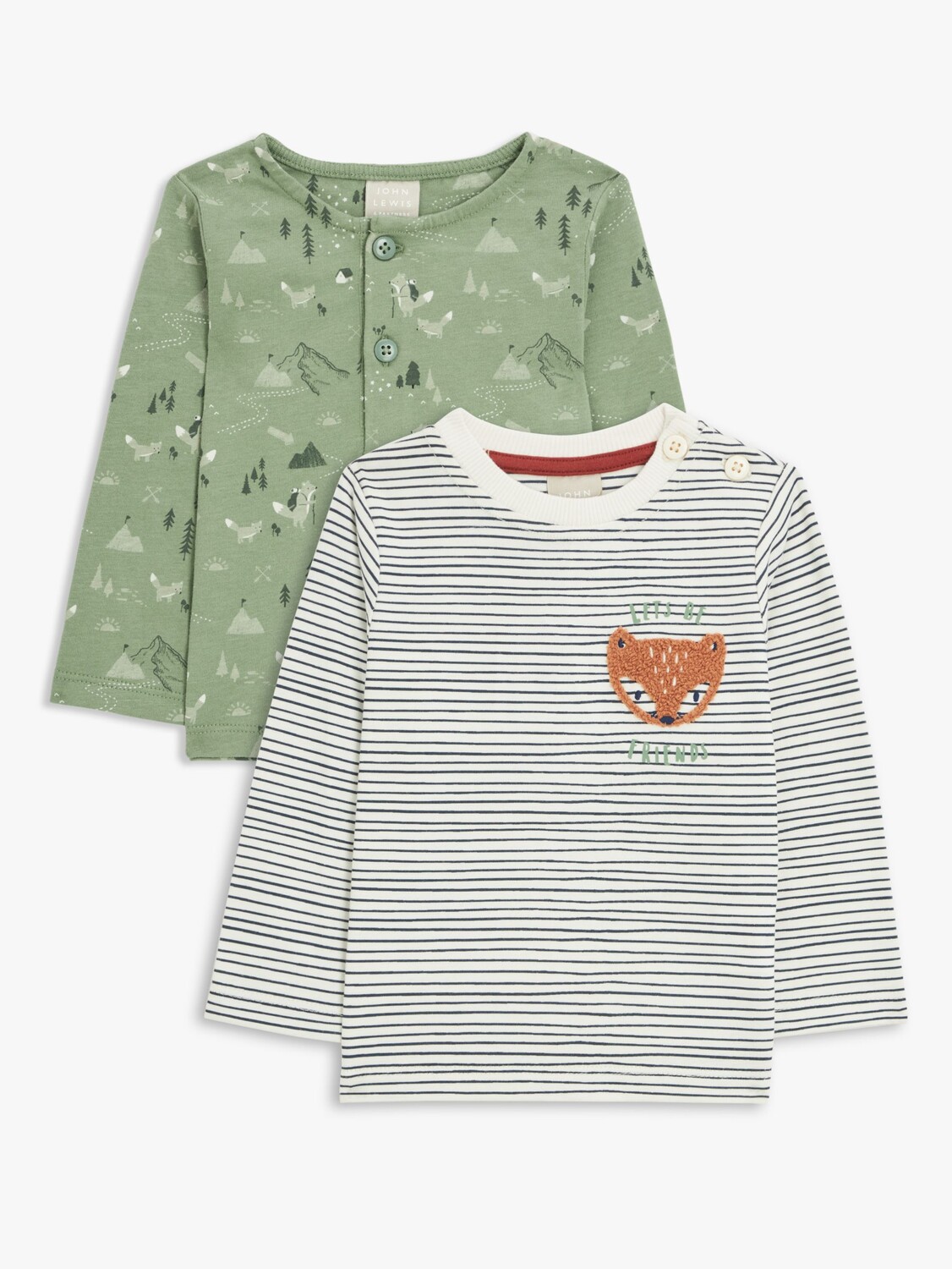 

Футболка Baby Fox Friends John Lewis, мульти