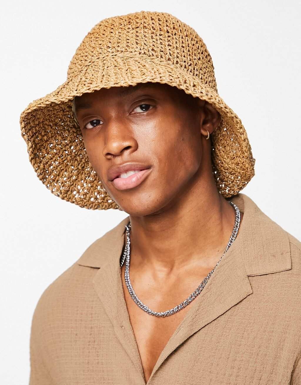 

Светло-коричневая соломенная панама ASOS DESIGN