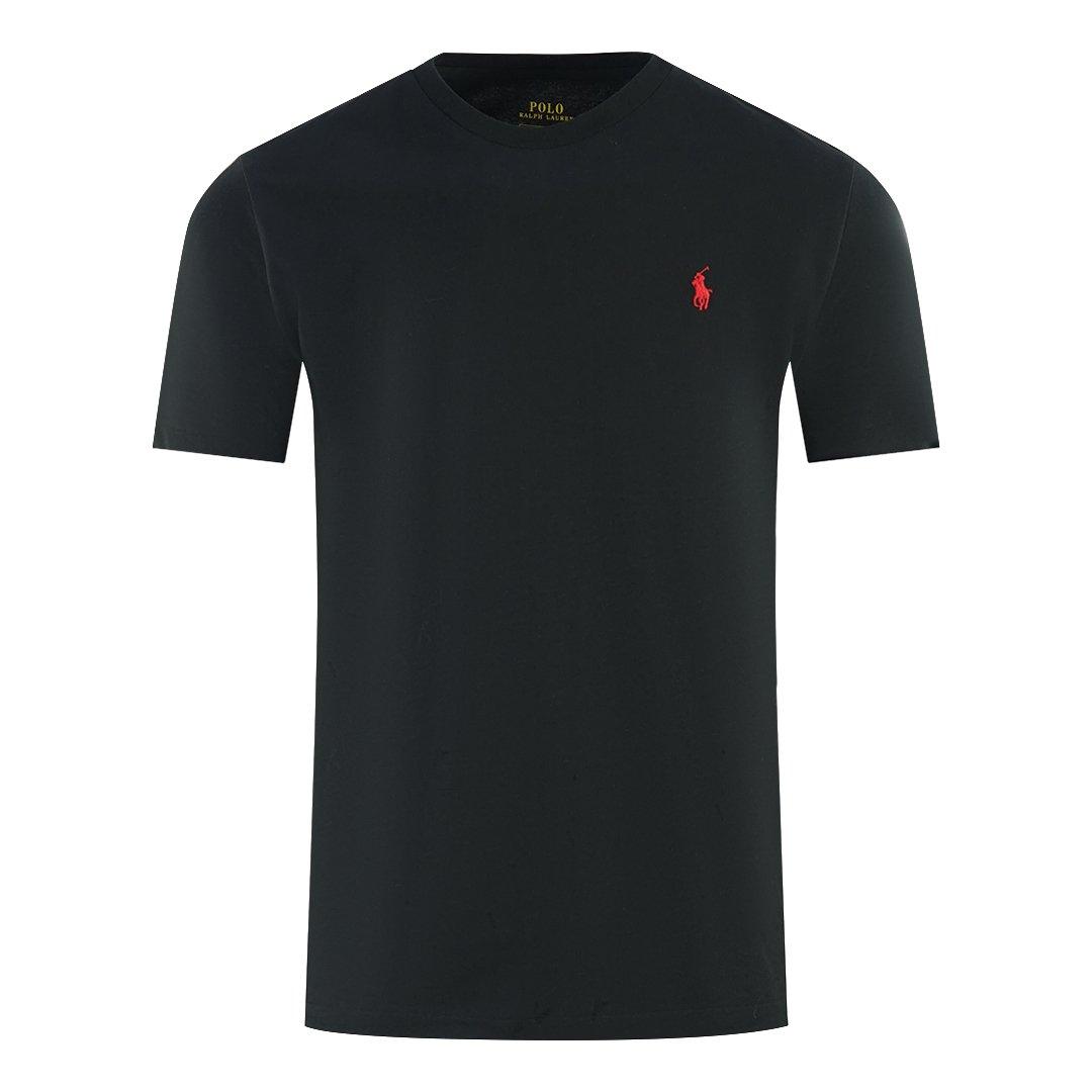 Черная футболка Polo Ralph Lauren, черный хлопковая футболка в полоску polo ralph lauren разноцветный