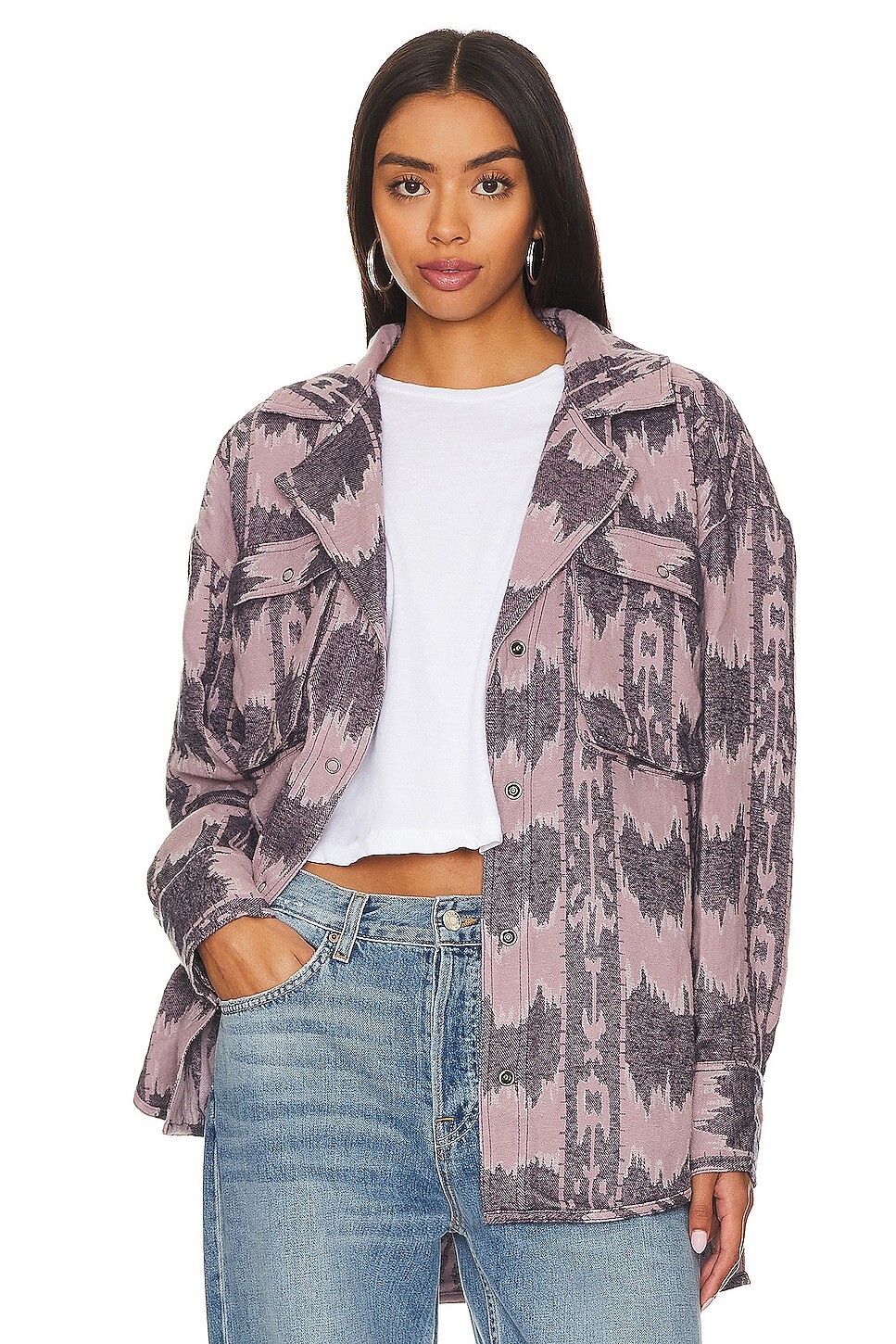 

Куртка Free People Izzie Cargo Jacquard Shacket, цвет Purple Combo