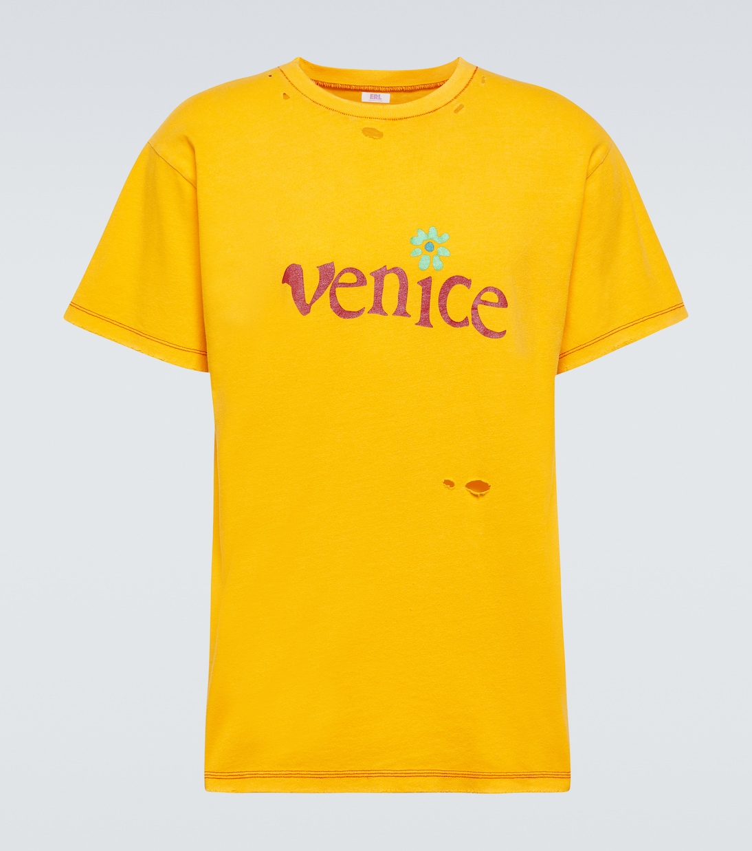Футболка «венеция» из хлопка и льна Erl, желтый