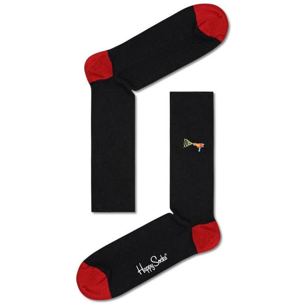 

Носки Happy Ribbed Embroidery Lazer Quest, черный
