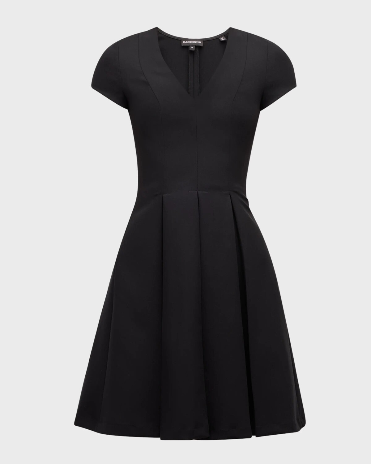 

Плиссированное мини-платье Emma с расклешенной юбкой Emporio Armani, черный