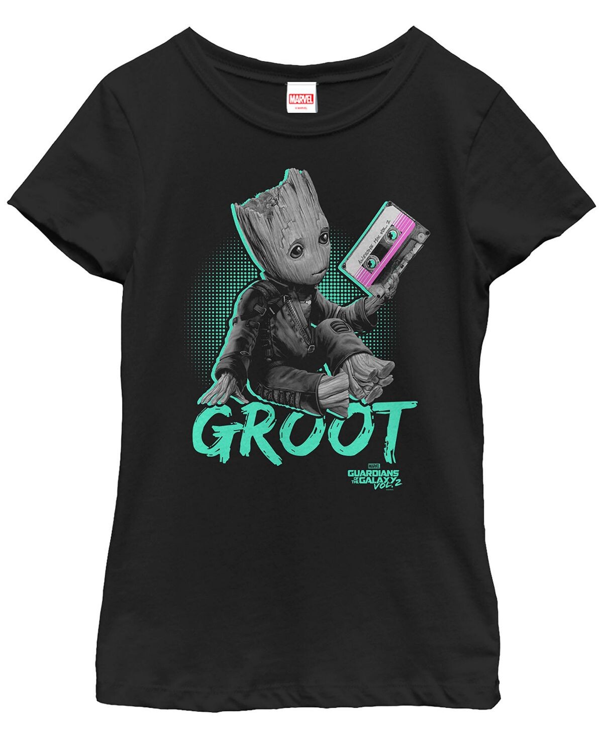 

Девчачьи Стражи Галактики Marvel Том. Детская футболка 2 Groot Mix Tape Fifth Sun