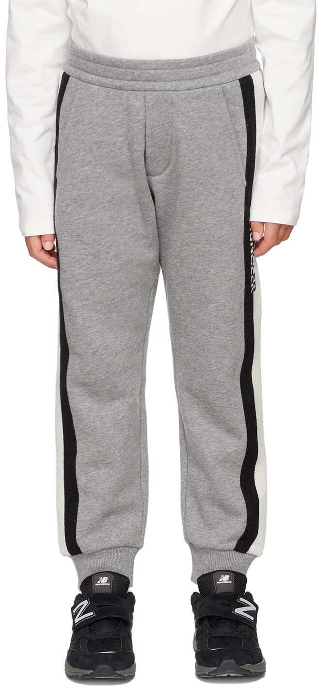 

Детские серые брюки в полоску для отдыха, серые Moncler Enfant