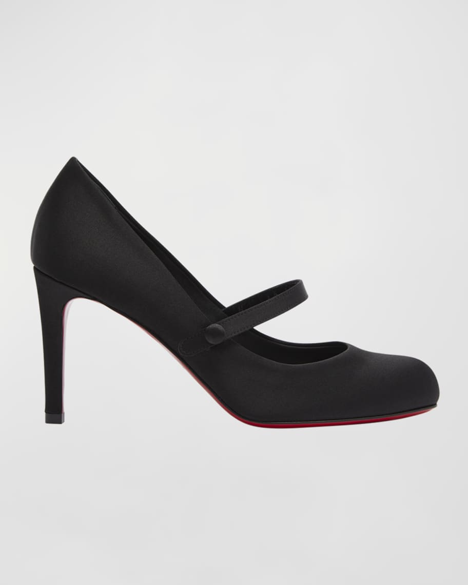 

Туфли-лодочки Pumppie Wallis с красной подошвой из креп-атласа Mary Jane Christian Louboutin