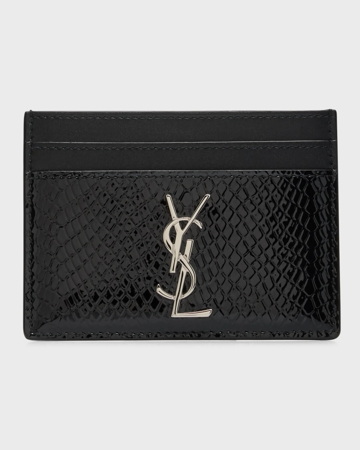

Визитница из кожи с тиснением Python YSL Saint Laurent, цвет Black