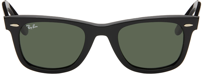 

Черные полированные солнцезащитные очки Wayfarer Ray-Ban