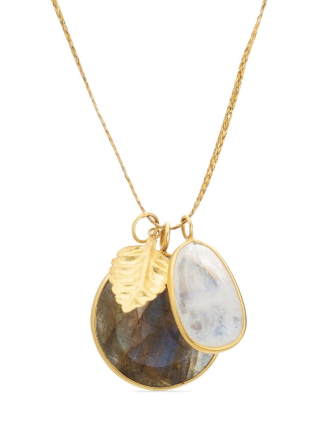 

Колье Leaf Amulet из желтого золота с камнями PIPPA SMALL, золотой