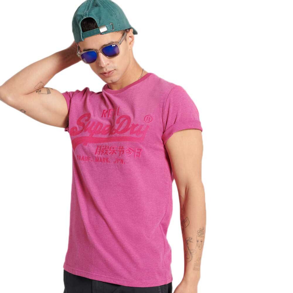 

Футболка с коротким рукавом Superdry Vintage Logo Tonal Embroidered, розовый