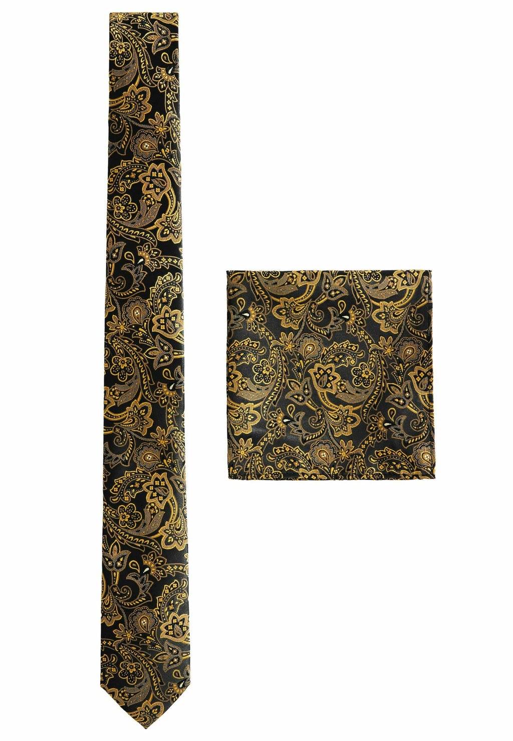 Нагрудный платок SET SLIM Next, цвет black yellow gold paisley