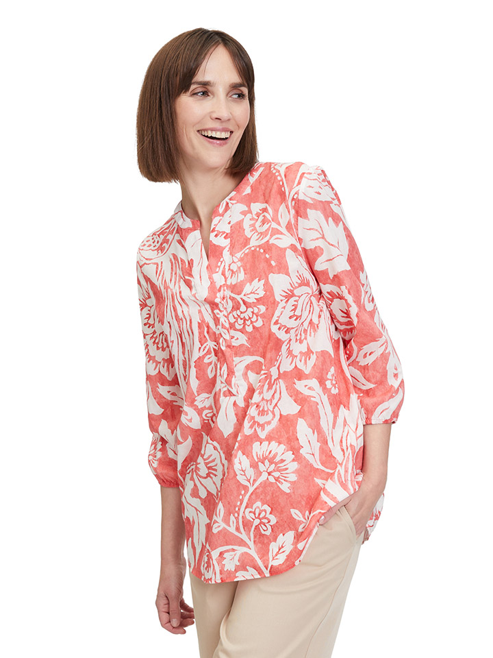 Блуза CARTOON, цвет Koralle/Weiß
