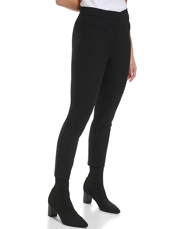 

Брюки Calvin Klein Straight Slim Button Waist, черный