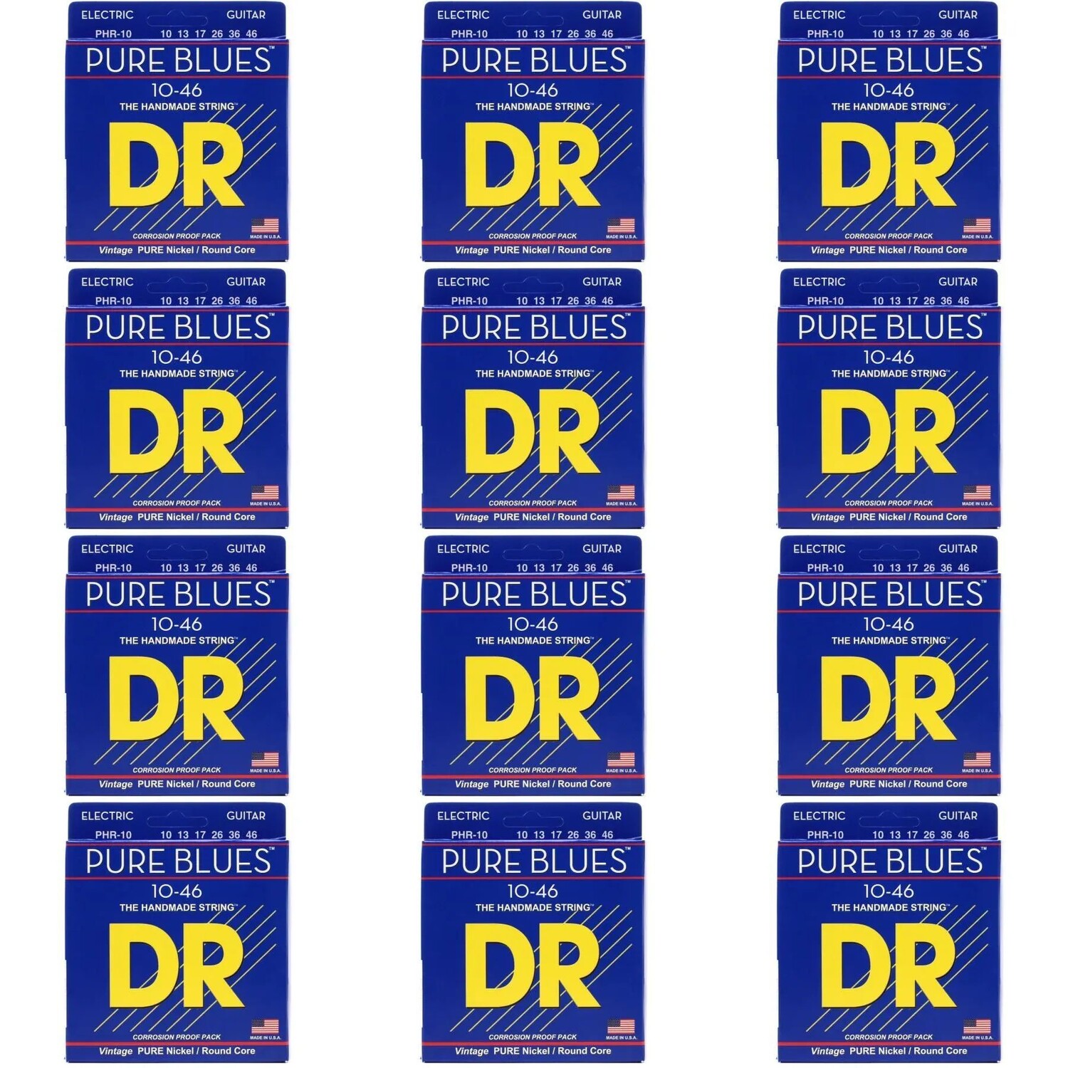 

Струны для электрогитары DR Strings PHR-10 Pure Blues, чистый никель — .010–.046, средние (12 шт. в упаковке)