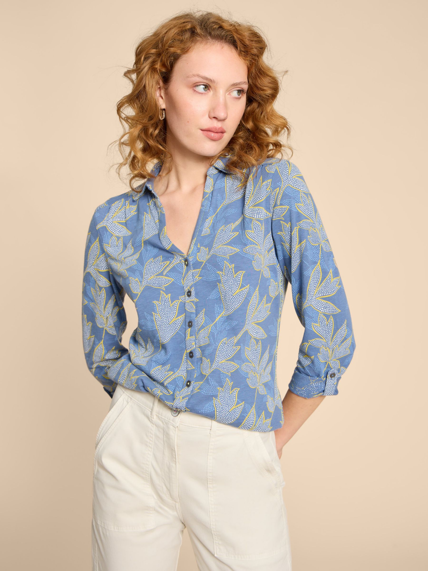 цена Рубашка с принтом Annie Leaf White Stuff, синий