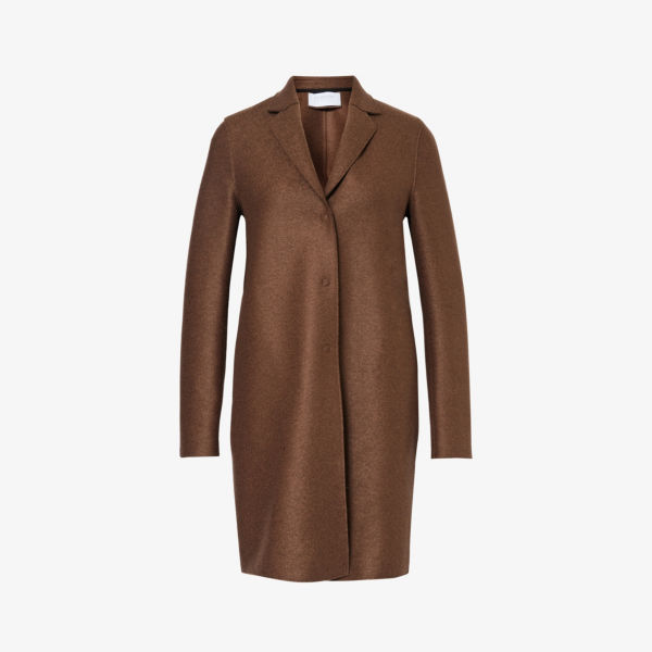 Однобортное шерстяное пальто Cocoon Harris Wharf London, коричневый
