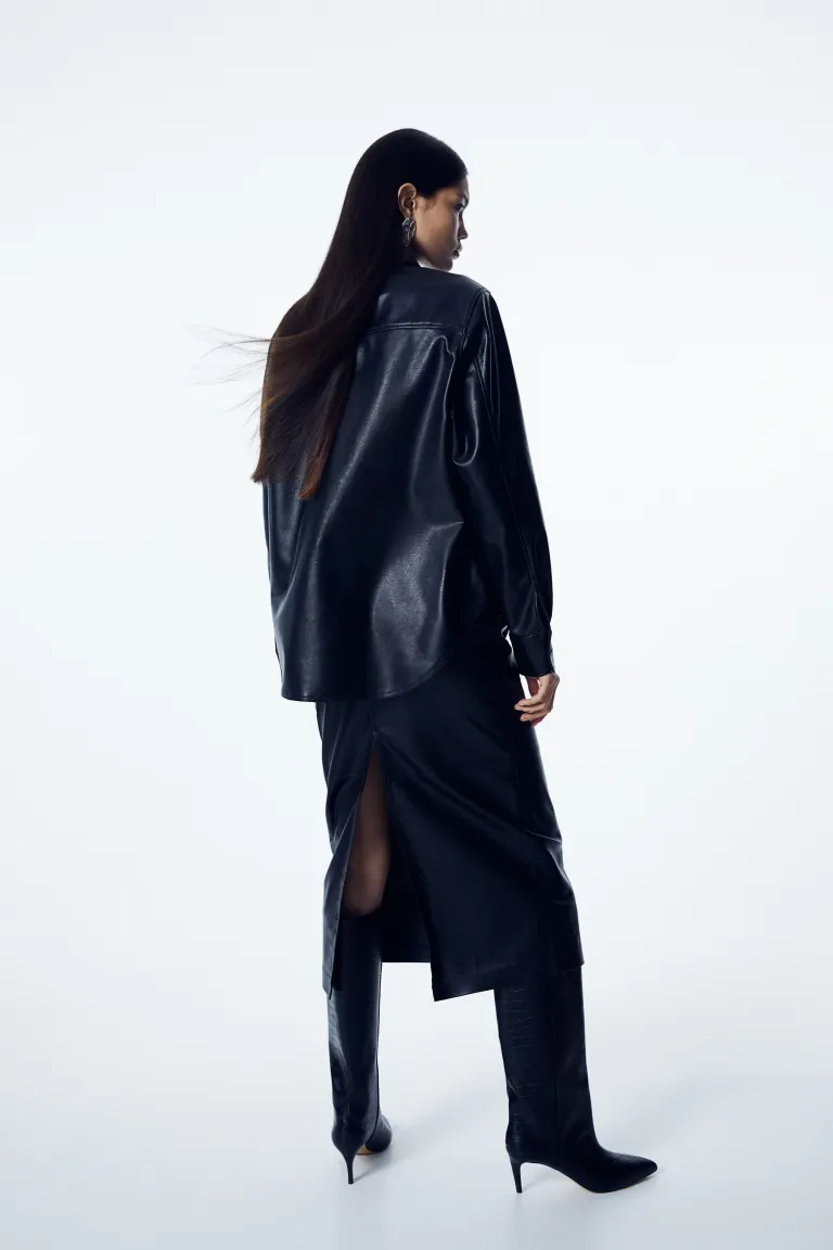 

Сапоги до колена на каблуке H&M, черный