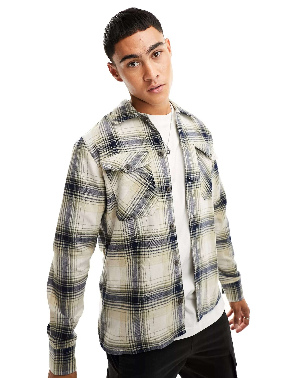 

Бежевая рубашка в клетку Jack & Jones Essentials