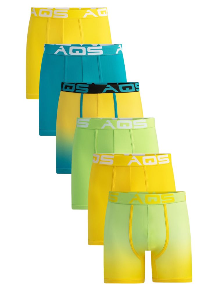 

Набор из 6 трусов-боксеров с эффектом омбре в ассортименте Aqs, цвет Yellow Multi