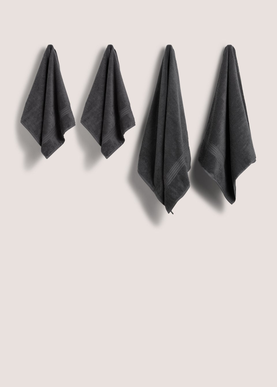 Серый комплект полотенец из 4 предметов для рук и ванны Homestore