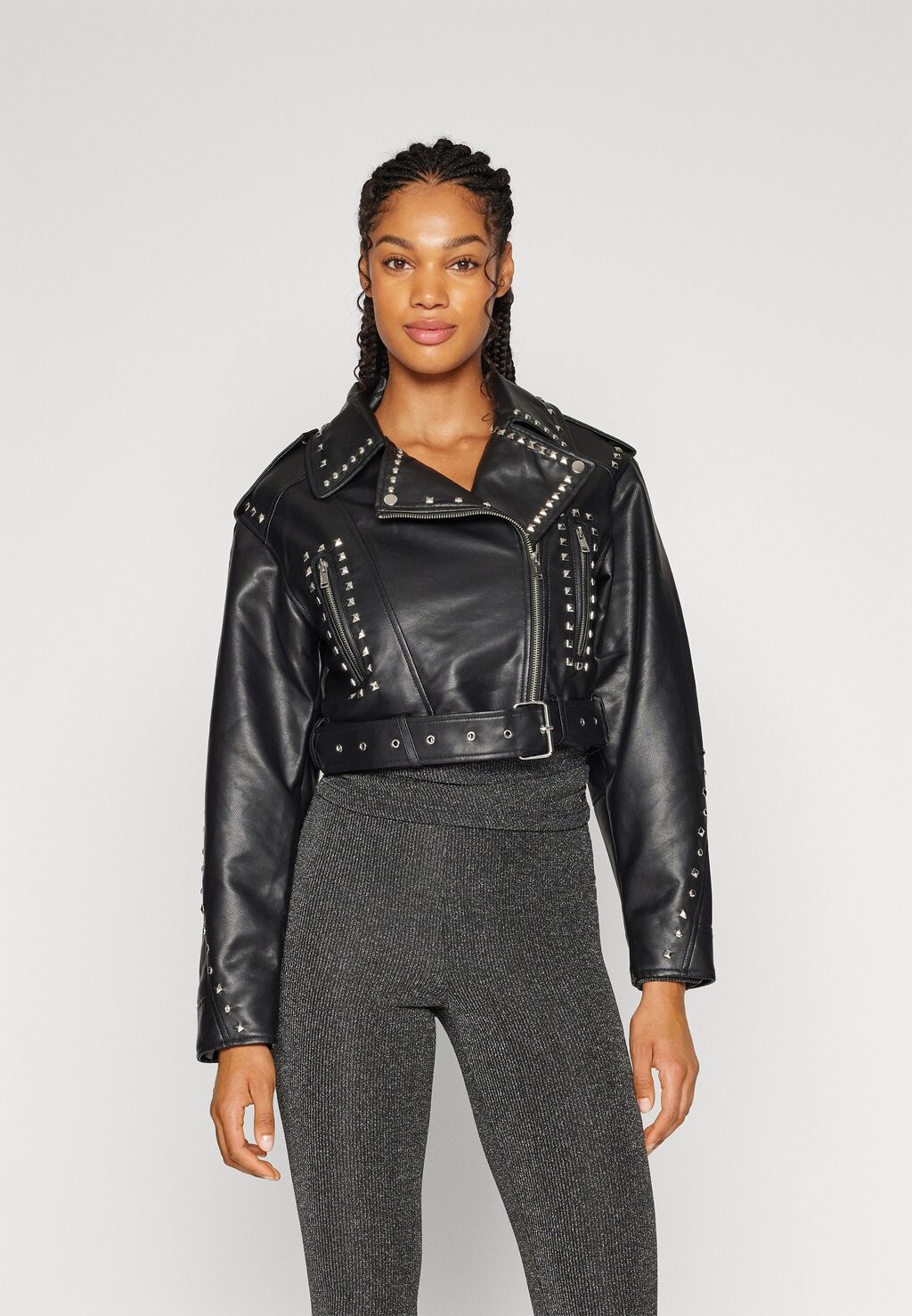 

Бомбер Chaquetas ONLY ONLSIA FAUX LEATHER BIKER OTW, черный
