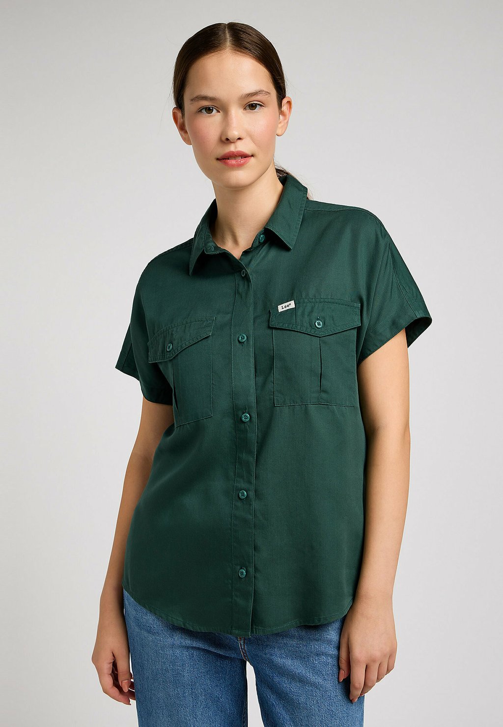Блузка-рубашка DRAPEY Lee, цвет evergreen рубашка lee цвет evergreen