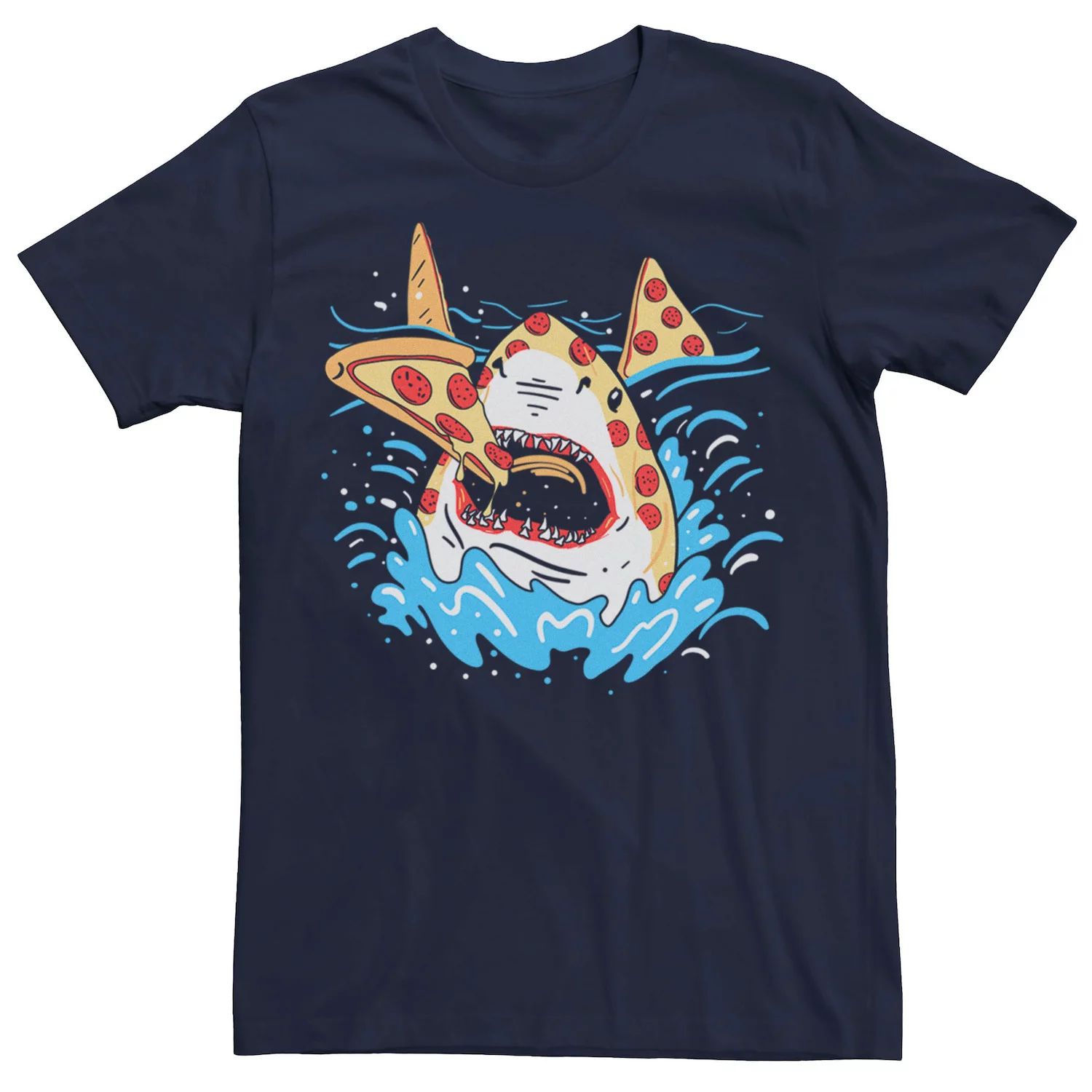 Мужская забавная футболка Pepperoni Pizza Shark Licensed Character