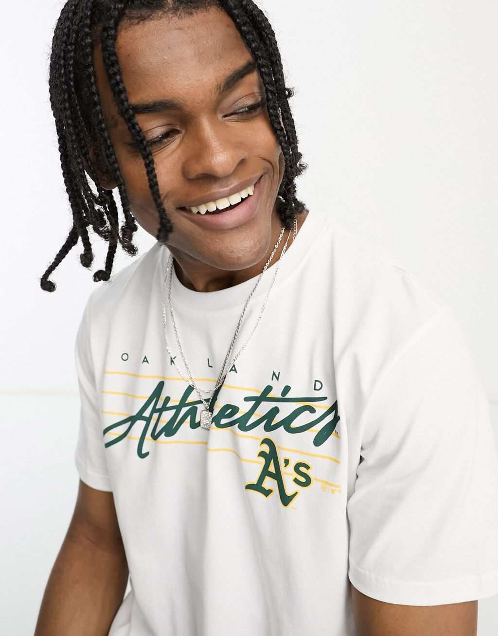 

Белая футболка 47 Brand MLB Oakland Athletics с принтом-логотипом, Белый