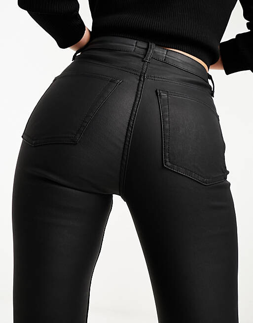 

Черные джинсы скинни с покрытием ASOS DESIGN