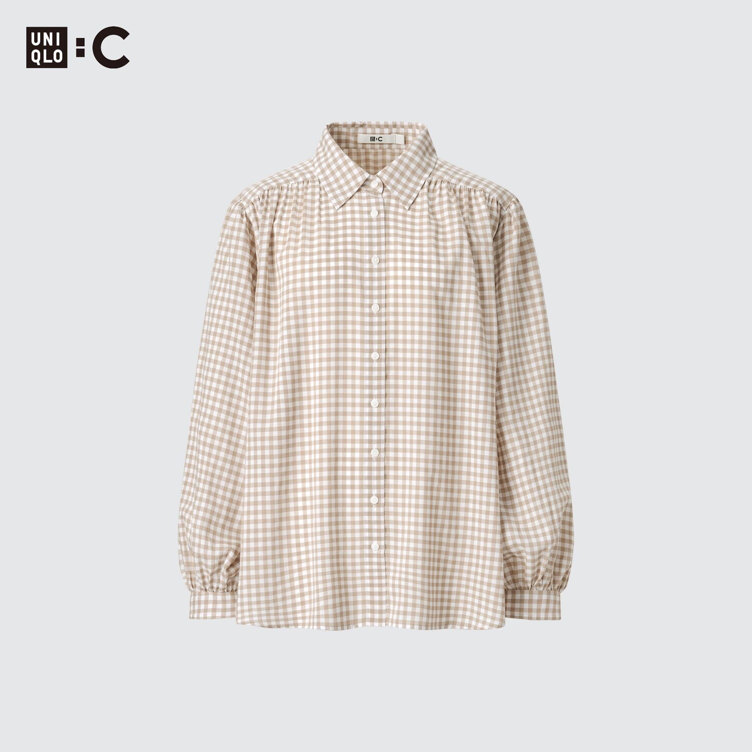 

Блузка UNIQLO прозрачная в полоску, бежевый