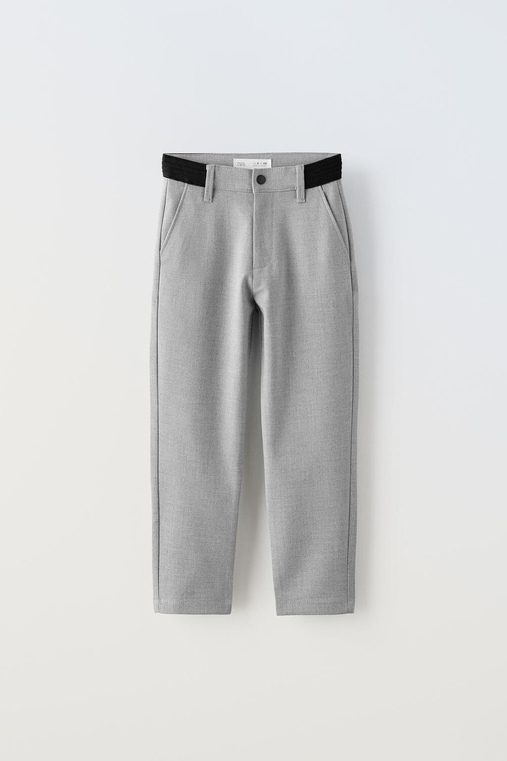 

Брюки с ребличным поясом ZARA, серый