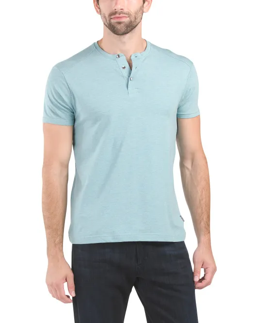 

Футболка Tri Blend Henley Kenneth Cole, цвет Seaglass